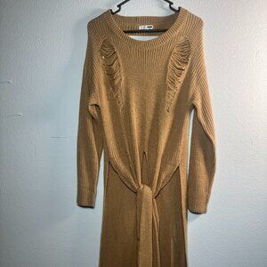 Fashion Nova Distressed Knit Sweater Dress – Size Medium